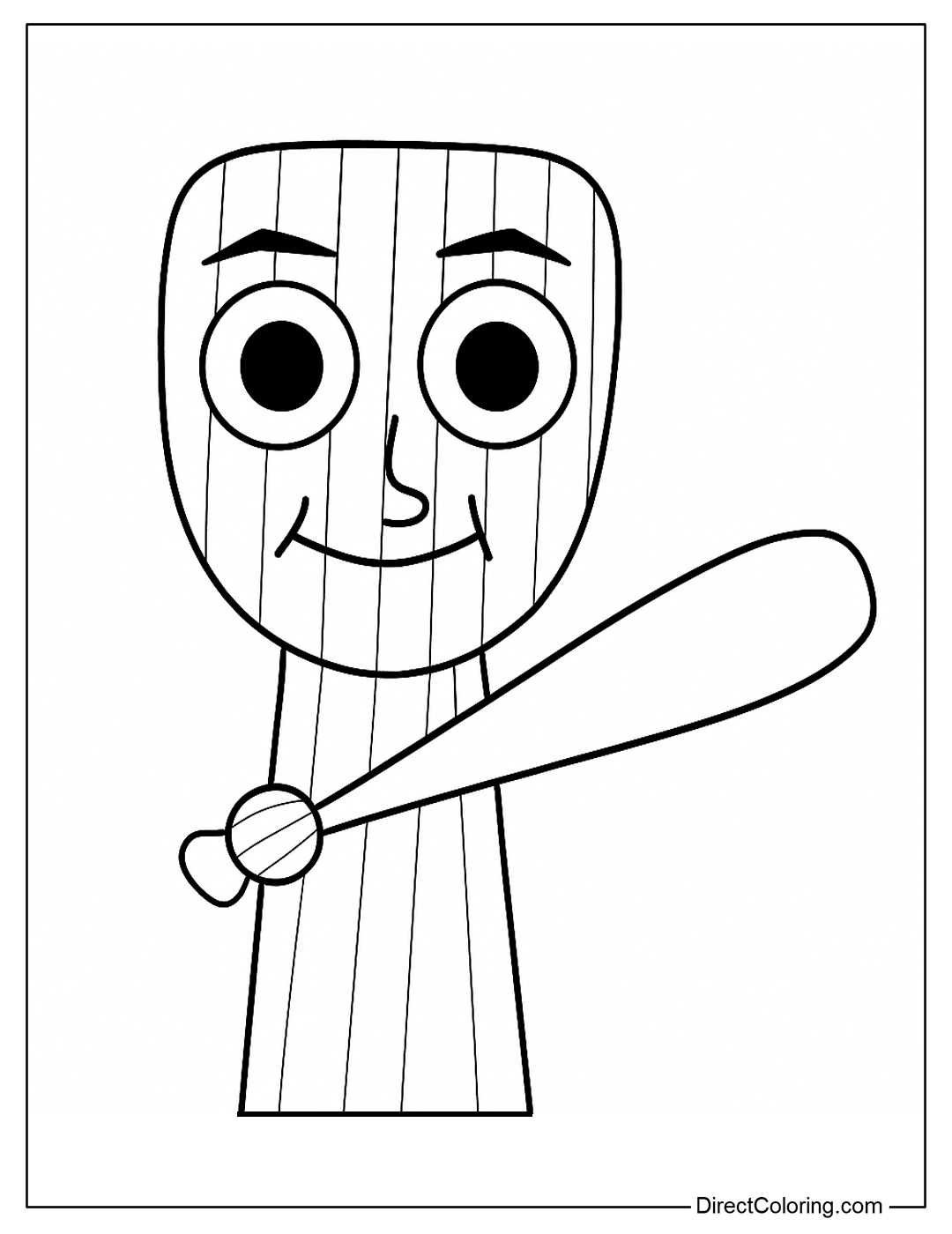 Sprunki Tung Tung Tung Sahur Coloring Page